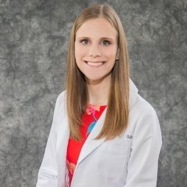 Annie Goerl in her white coat