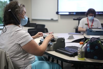 Student using BLVS equiptment