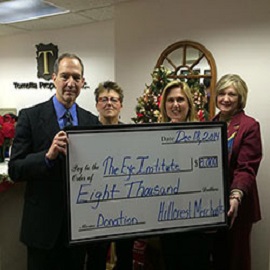 Representatives from Tornetta Properties, Inc., Kimberly Tornetta-Attanasio and Beth McGuffin, presented the check to Salus president, Dr. Michael H. Mittelman, & chief of staff, Dr. Susan C. Oleszewski. 