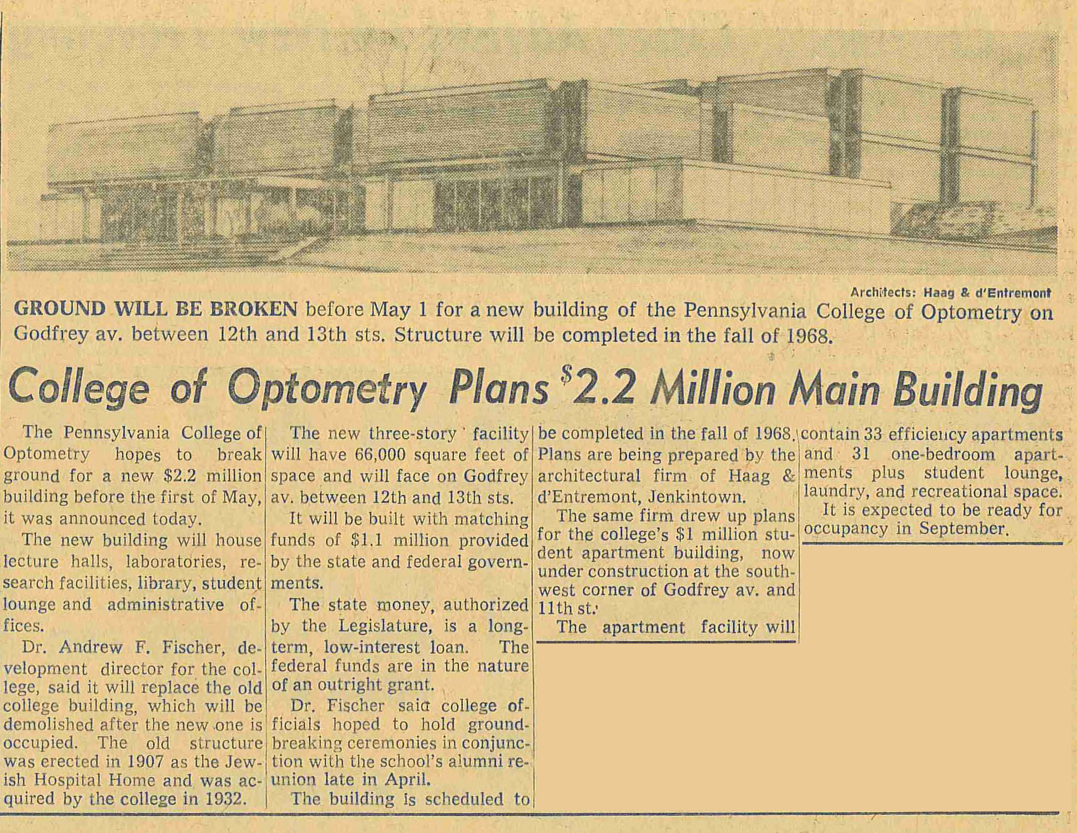 Old newspaper article on PCO being built