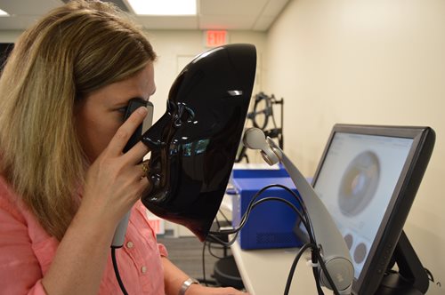 Dr. Brackley in the VR lab