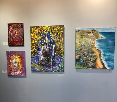 Four paintings from the art exhibit