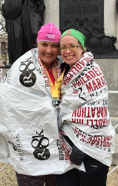 Erin and friend at a race