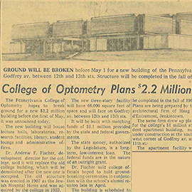 Old newspaper article on PCO being built