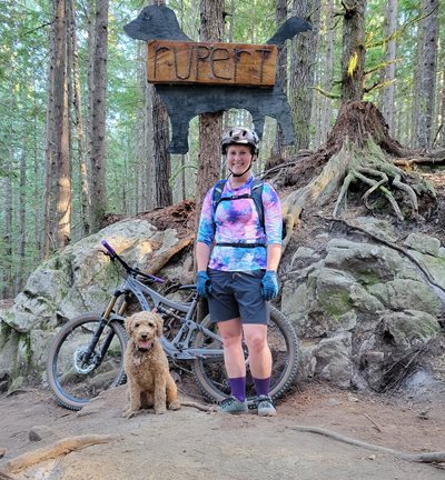 healey miller hiking with dog