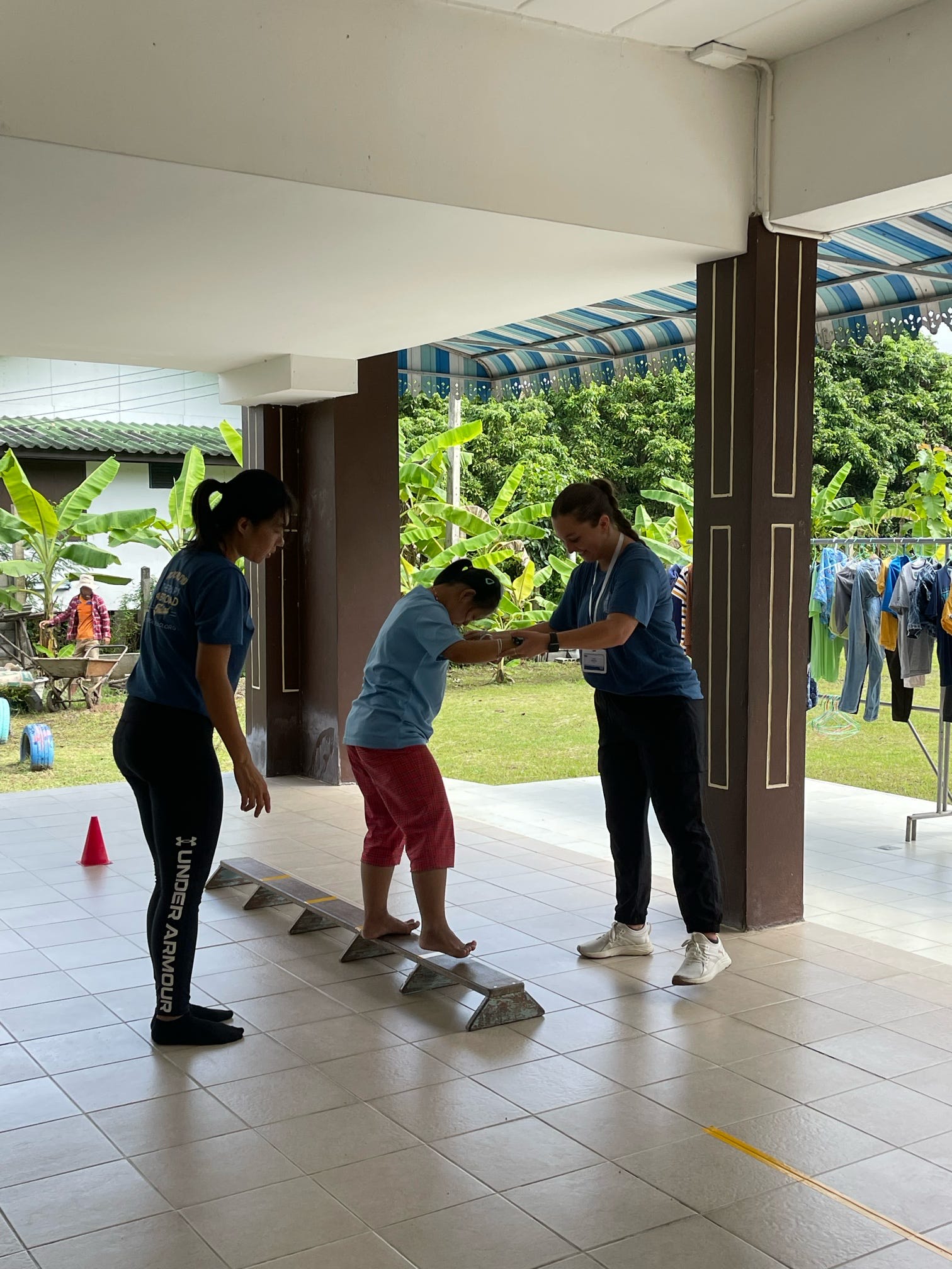 Occupational Therapists working with a pediatric patient