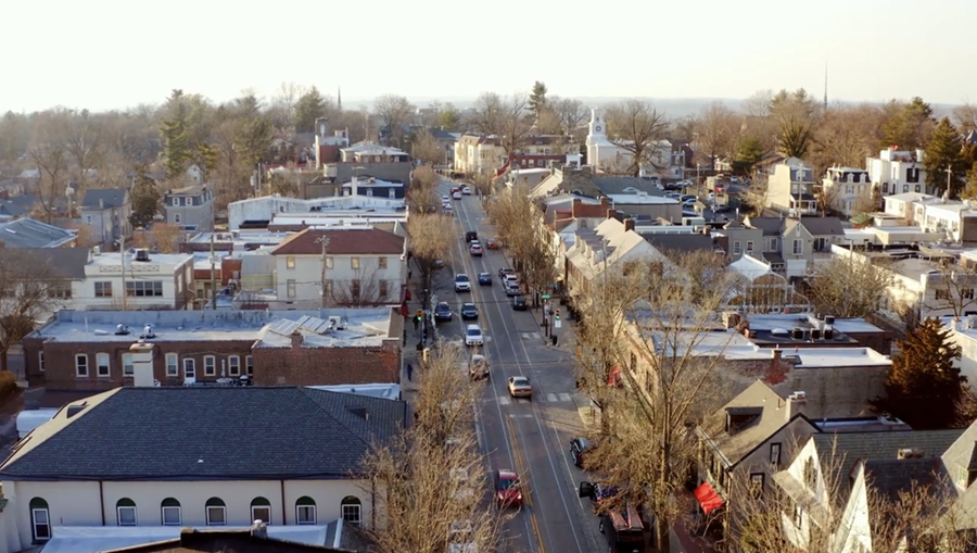 aerial shot of chestnut hill