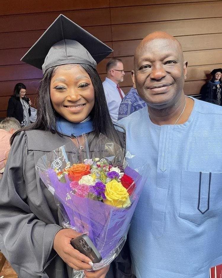 Lisa Amaquandoh and her father John.