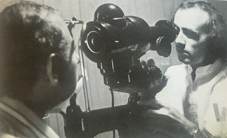 Dr. Di Stefano providing an eye exam