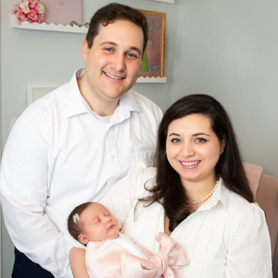 Dr. Funari, her husband and baby