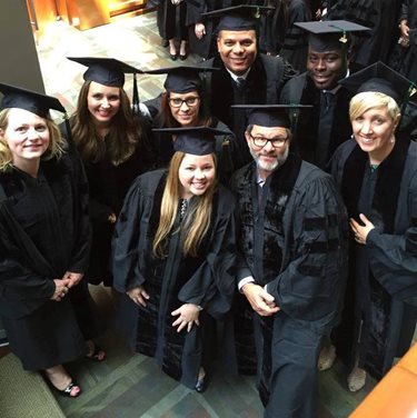 Alfred Mwamba and classmates on graduation day