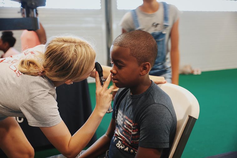 eye exam at the Washington Nationals’ Screening Event 