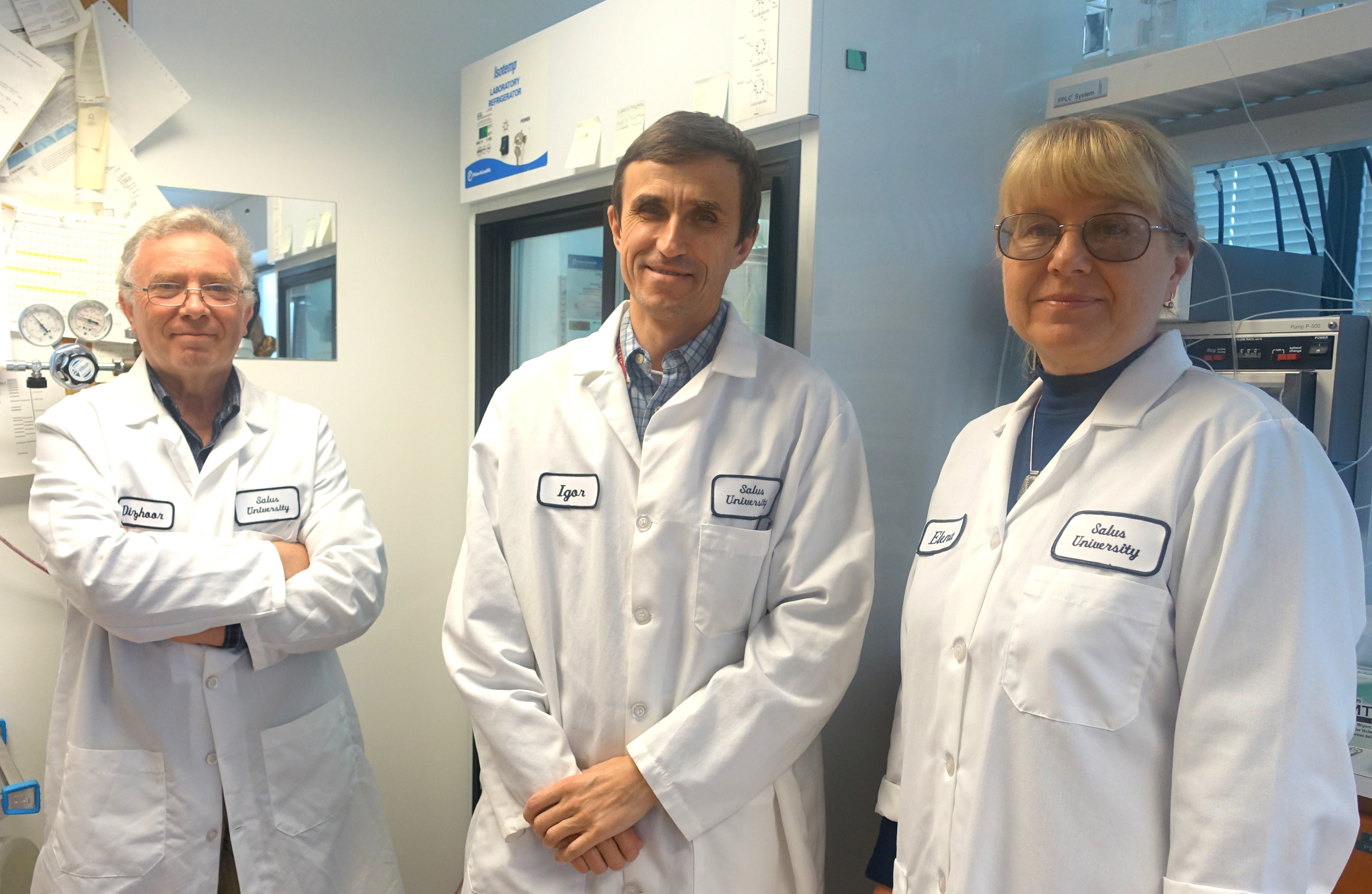 Dr. Dizhoor (left), Dr. Peshenko (middle) and Dr. Olshevskaya (right)