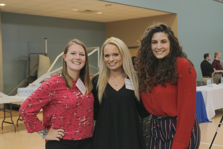 Students at the orientation resource fair