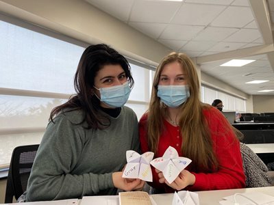 Two students at OT pajama day