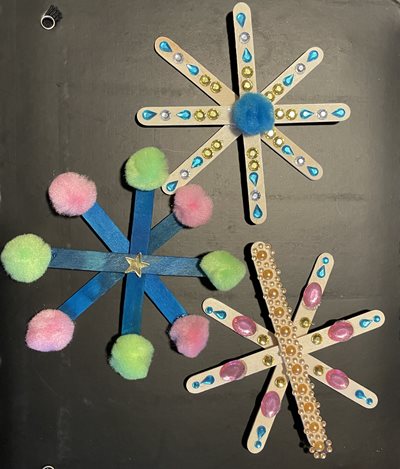 Popsicle stick snowflakes