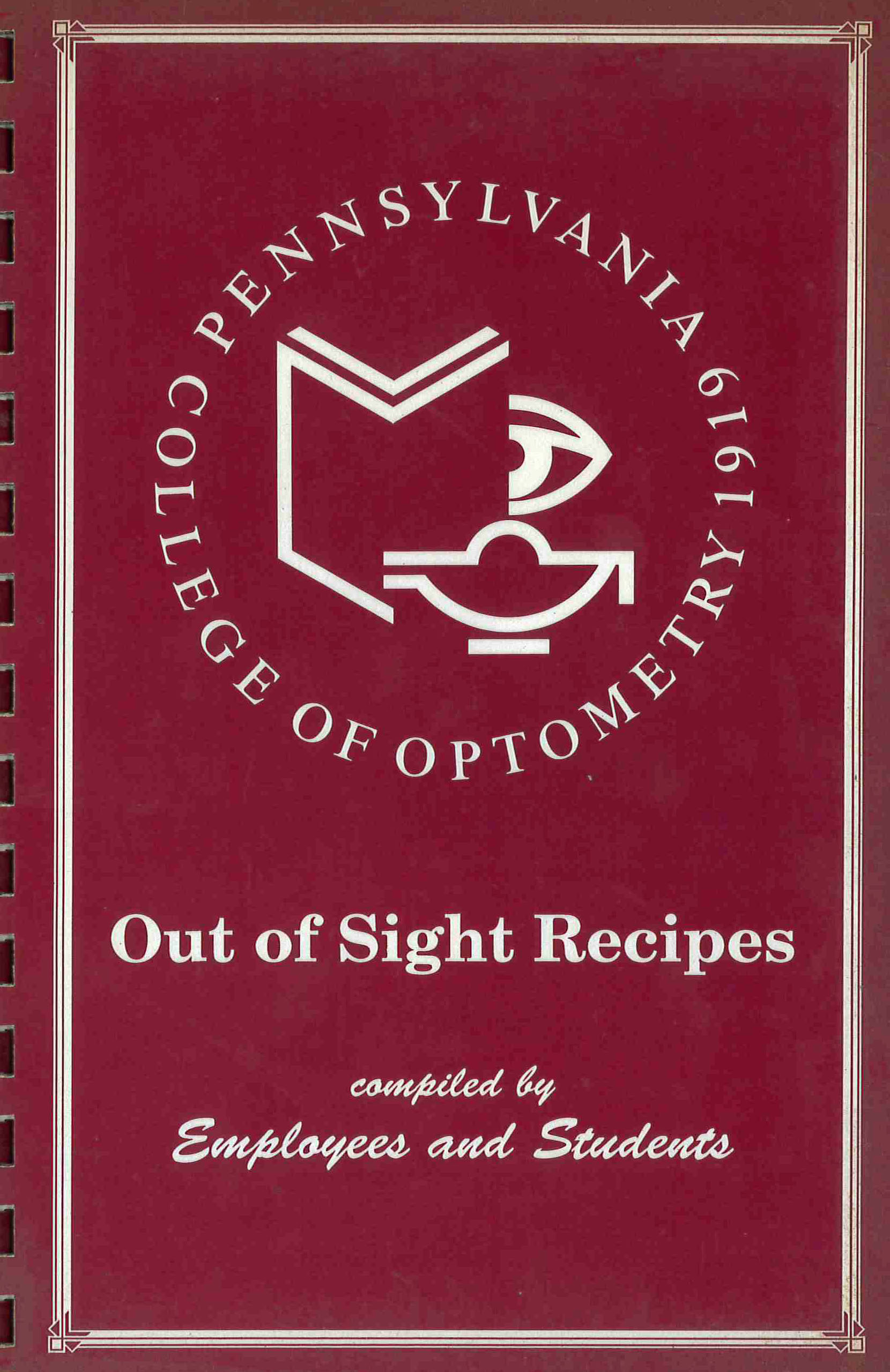 “Out of Sight Recipes” cookbook