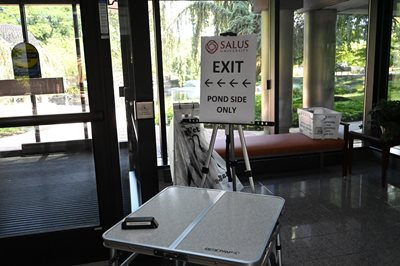 exit poster on Salus campus