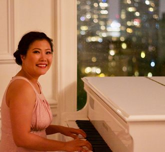 student playing piano