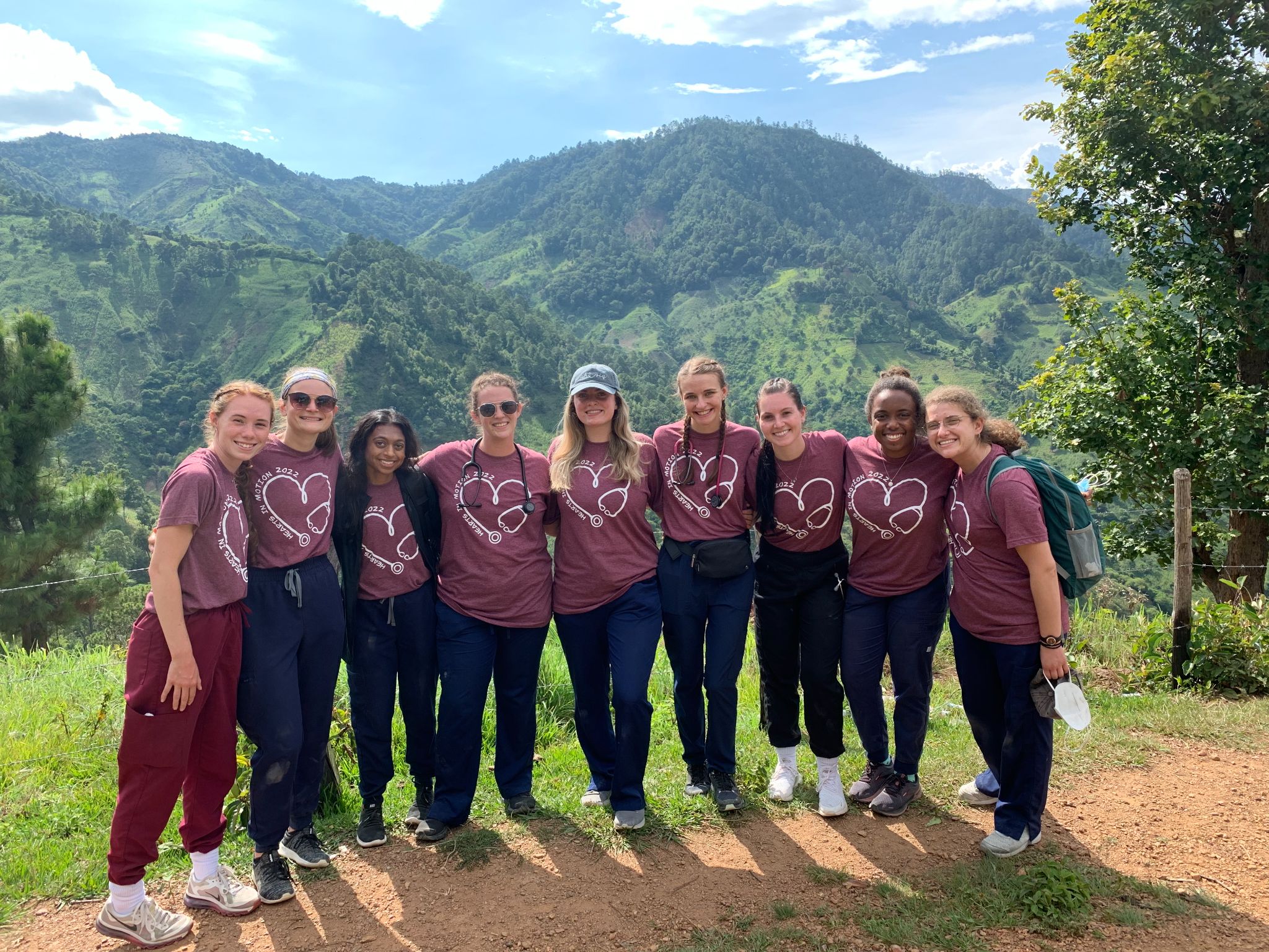 OT and PA students smiling for a group photo in Guatemala