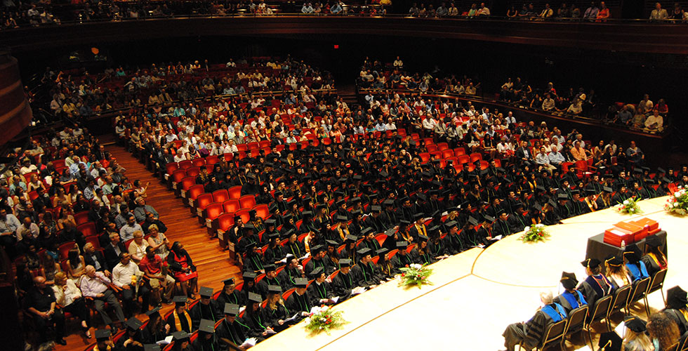 full shot of grads at kimmel center