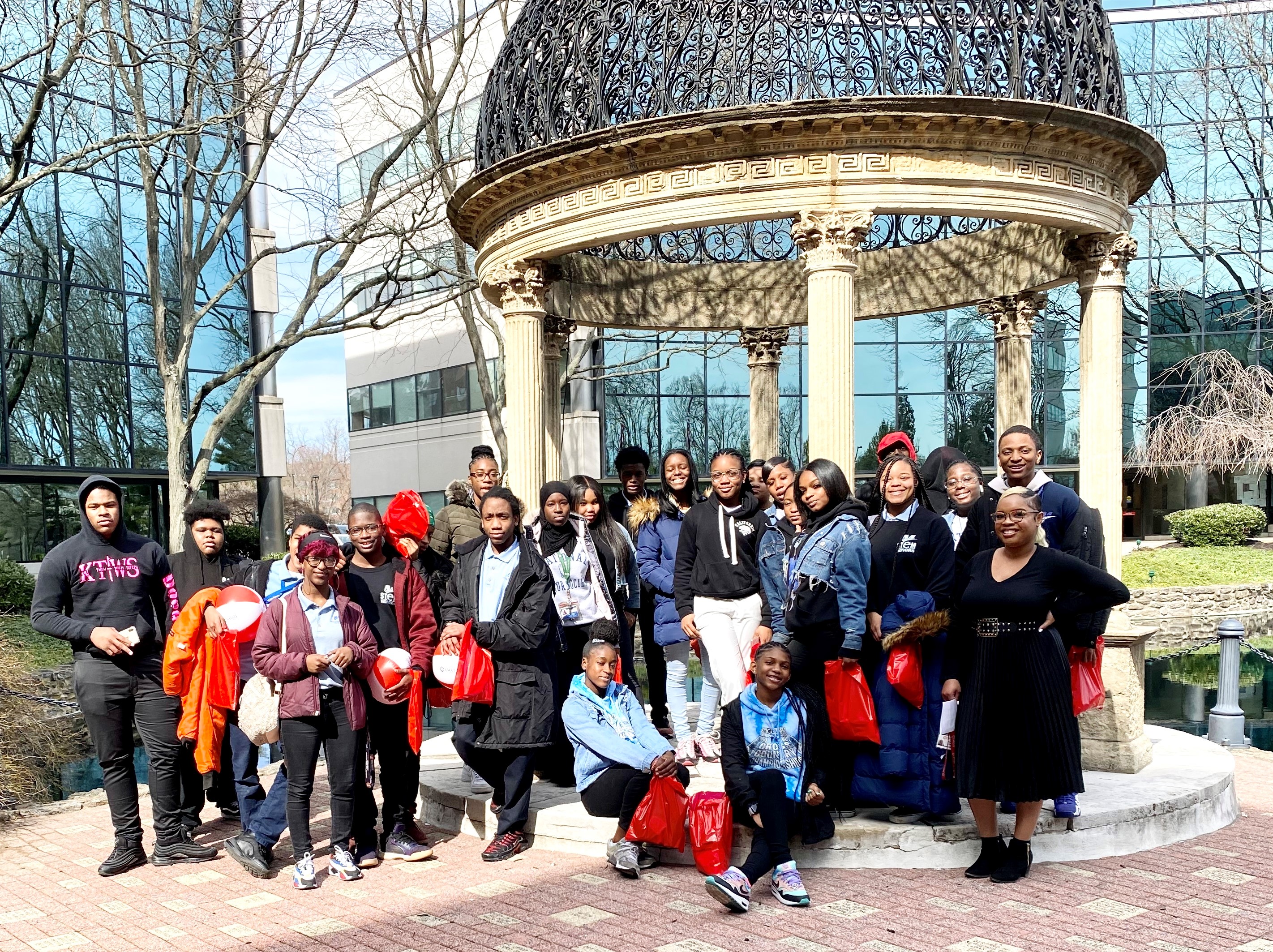 Master Charter High School students group photo at Salus