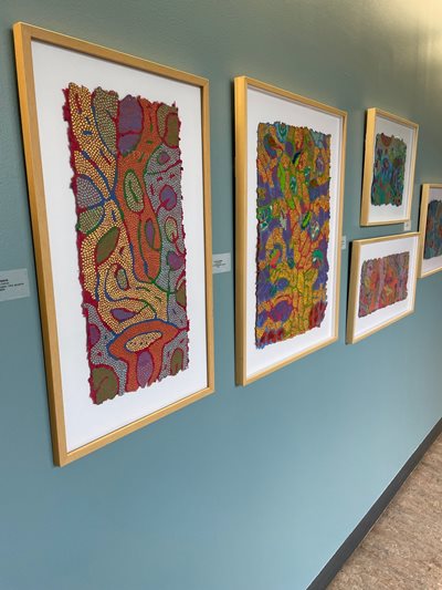 Four paintings in the gallery