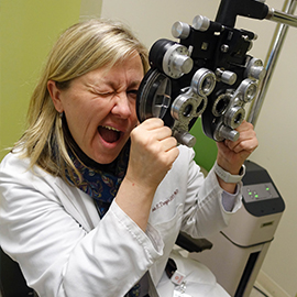 Dr. Trego in an exam room