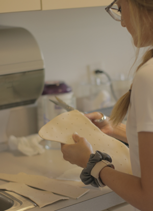 OT student working in lab