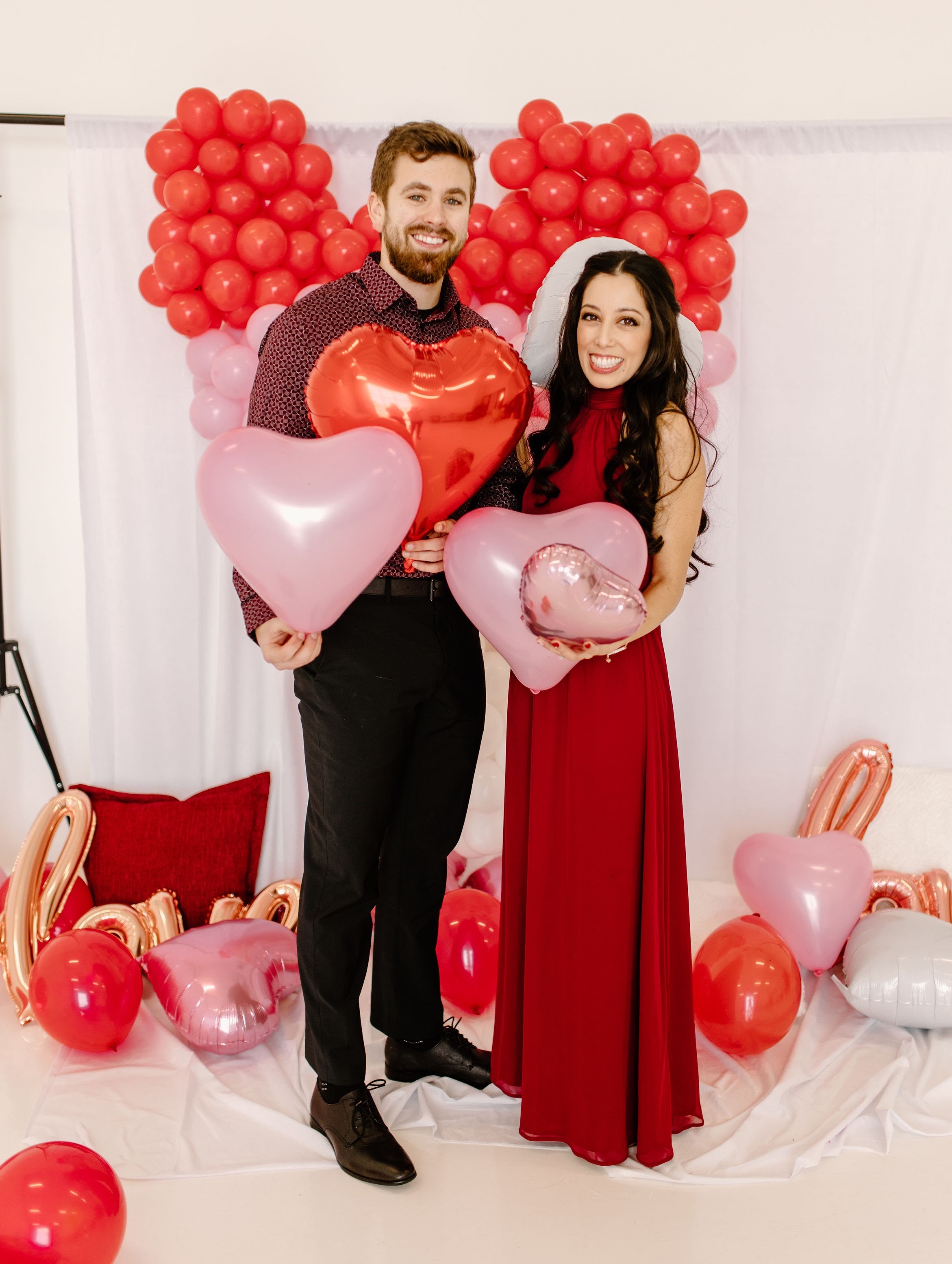 Akirta and Brendan with Valentine's balloons