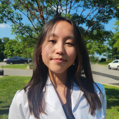Dahna in her white coat