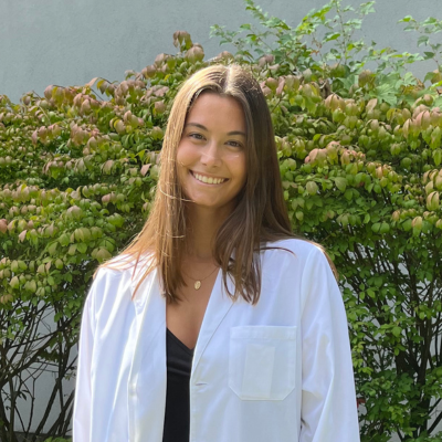 Sierra in her white coat